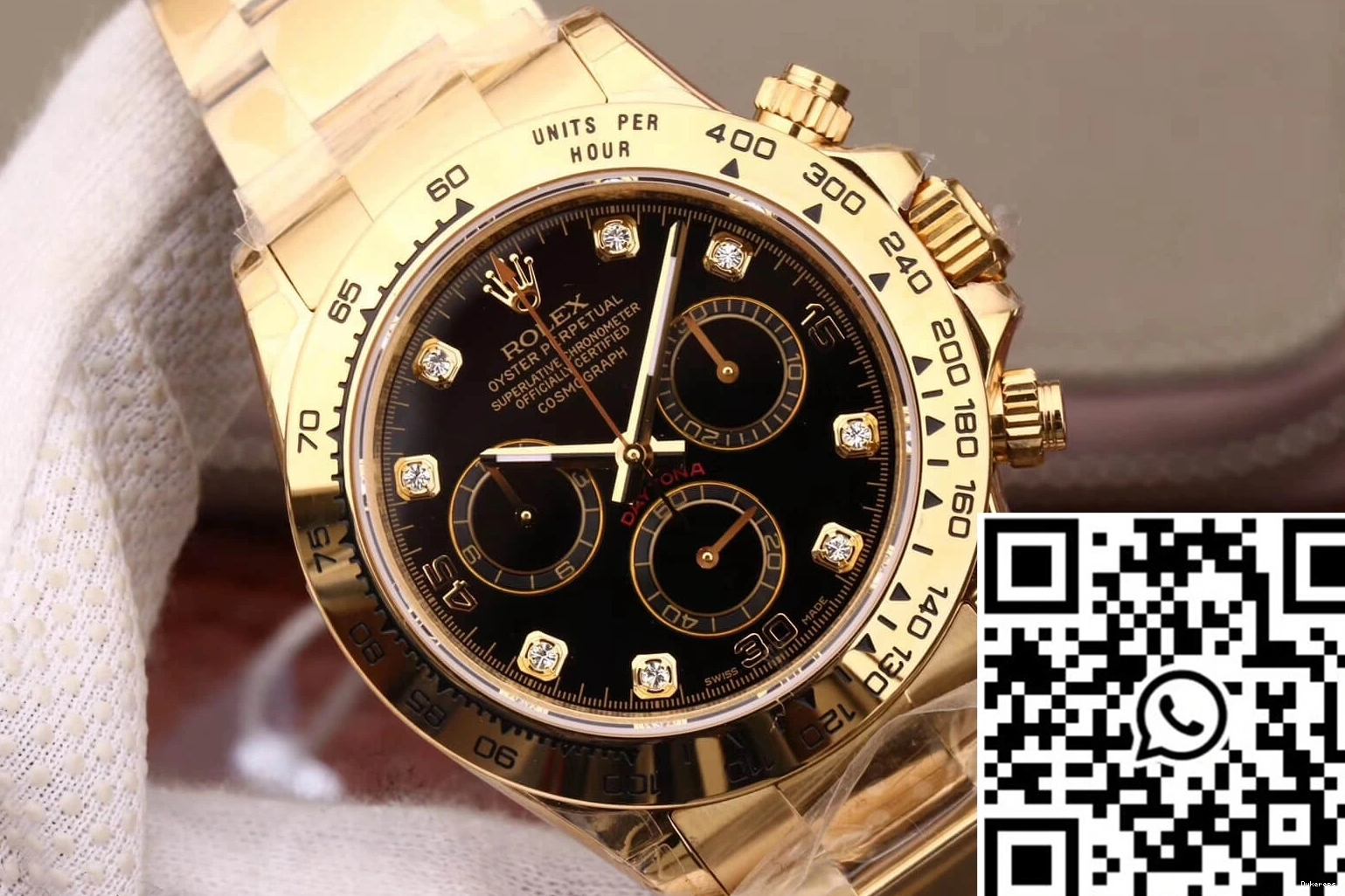 JH Cosmograph Diamonds Black Daytona M116508-0008 Rolex Dial Factory 0201